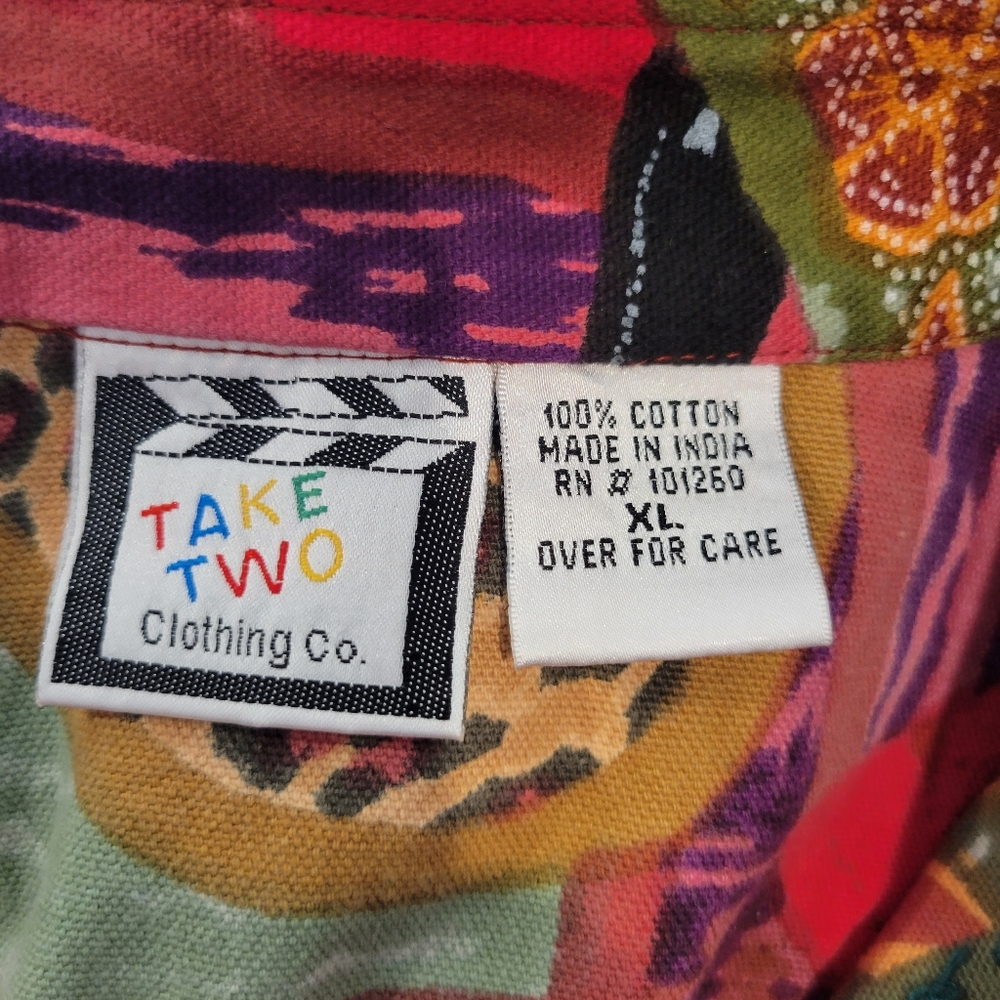 Take Two Multi-Colors+Patterns Button Shirt Xl - image 3